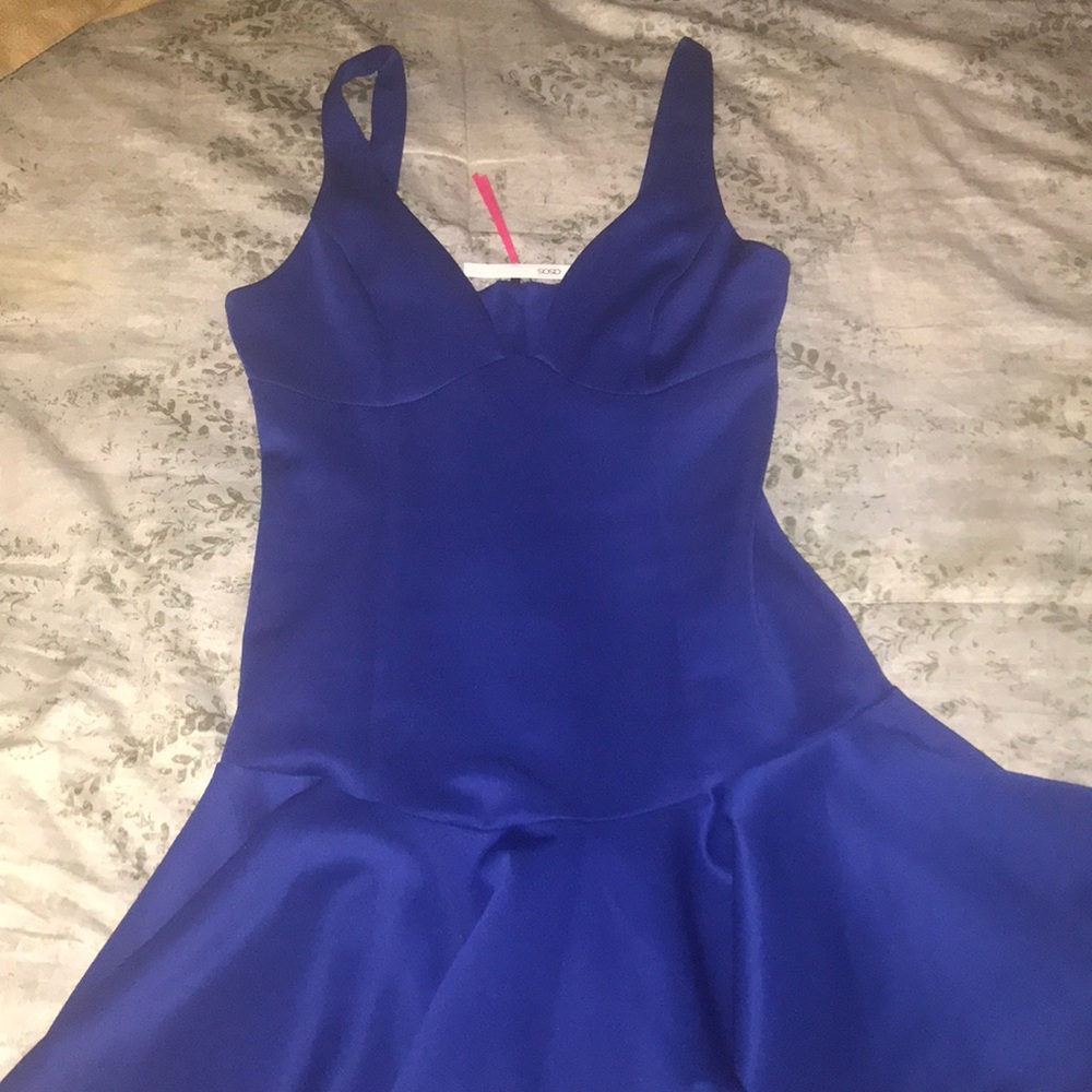 Royal blue ASOS never worn dress peplum